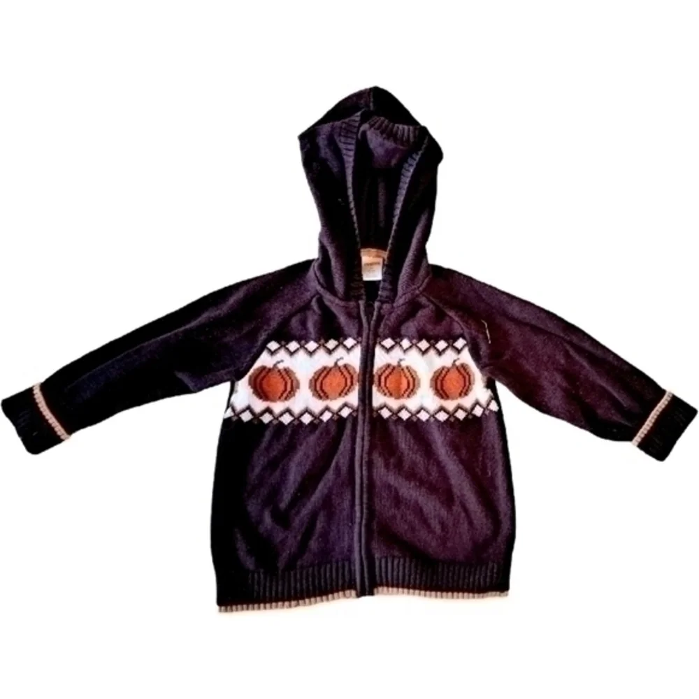 GYMBOREE TODDLER CHUNKY PUMPKIN SWEATER CARDIGAN SZ 2T